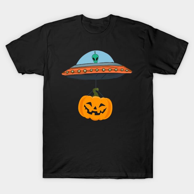 Funny halloween ufo design T-Shirt by colorbyte